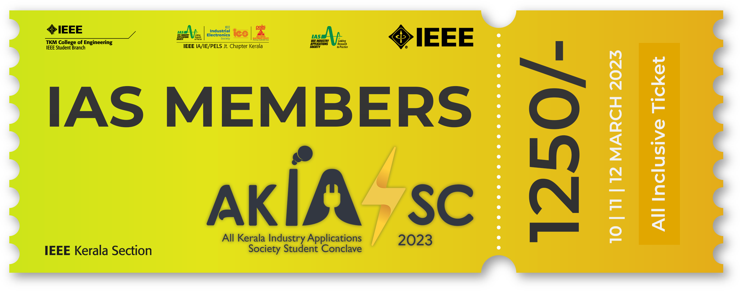 ieee members ticket - 1500rs