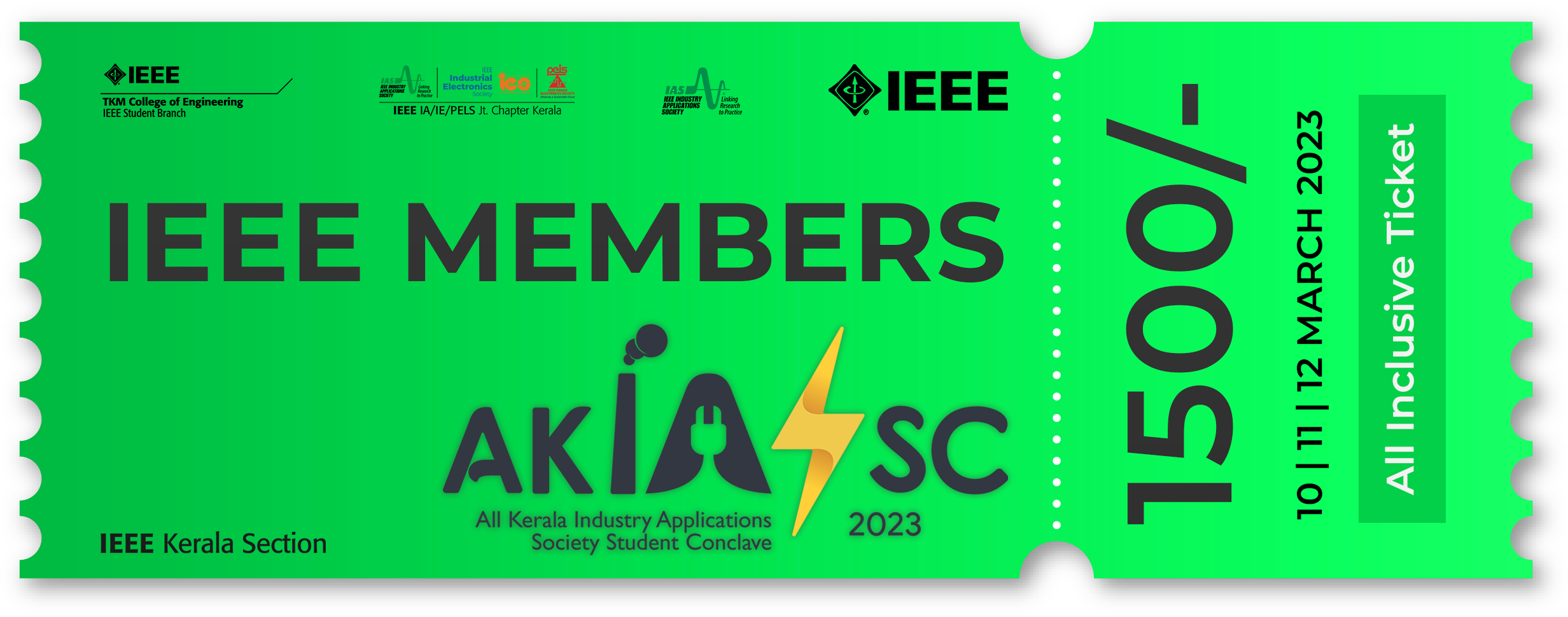 ieee members ticket - 1500rs